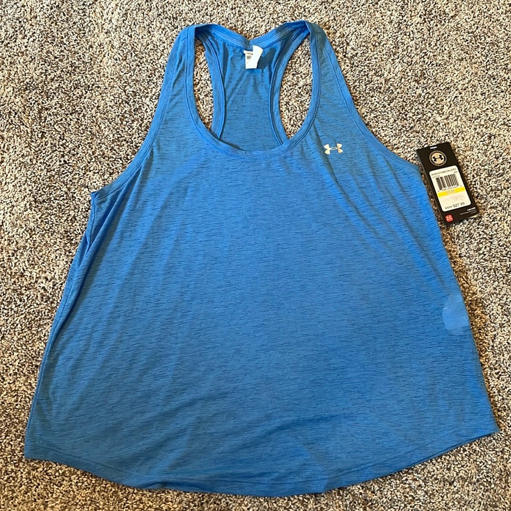 Under Armour blue tank workout thin size medium
